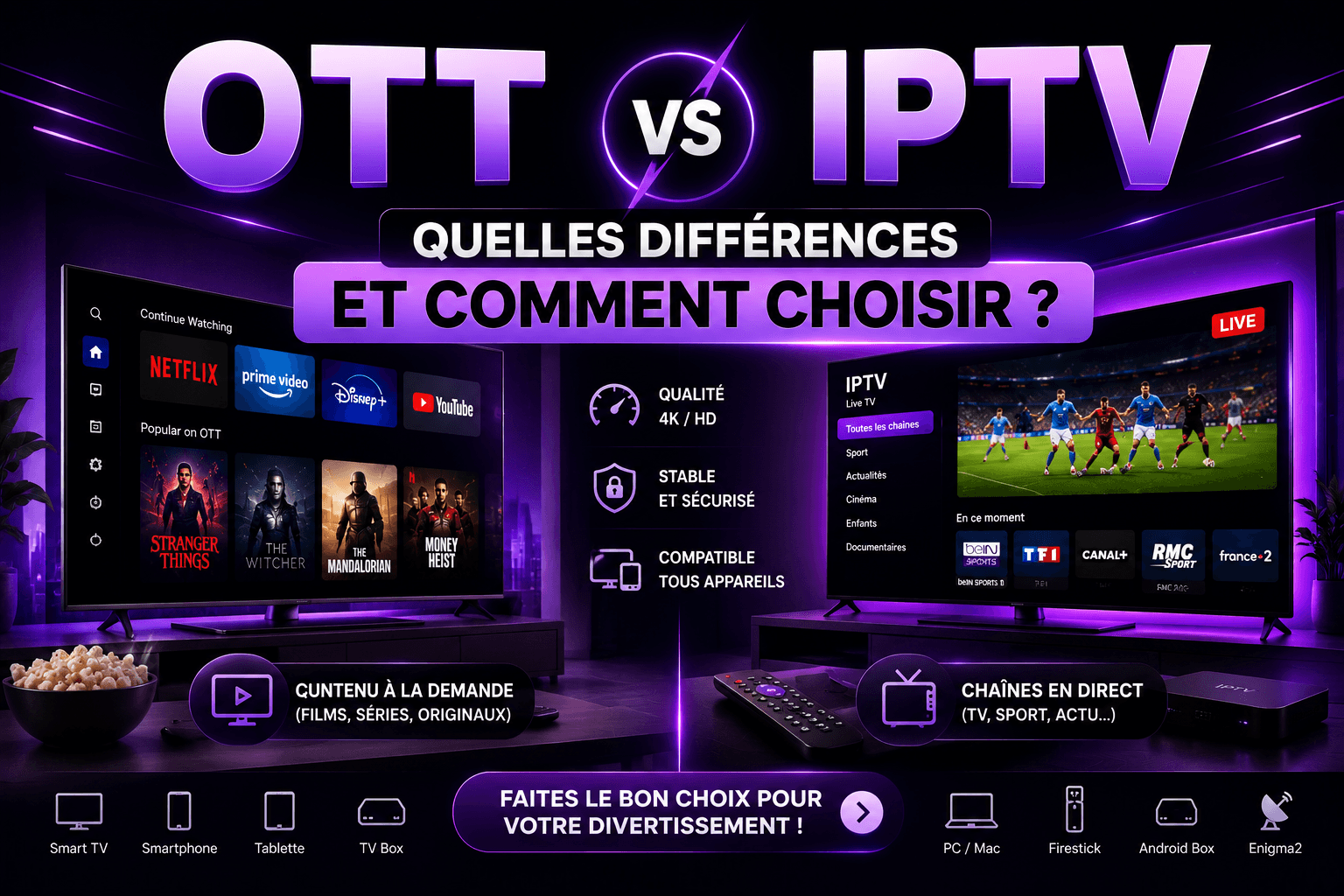 OTT vs IPTV : quelles différences